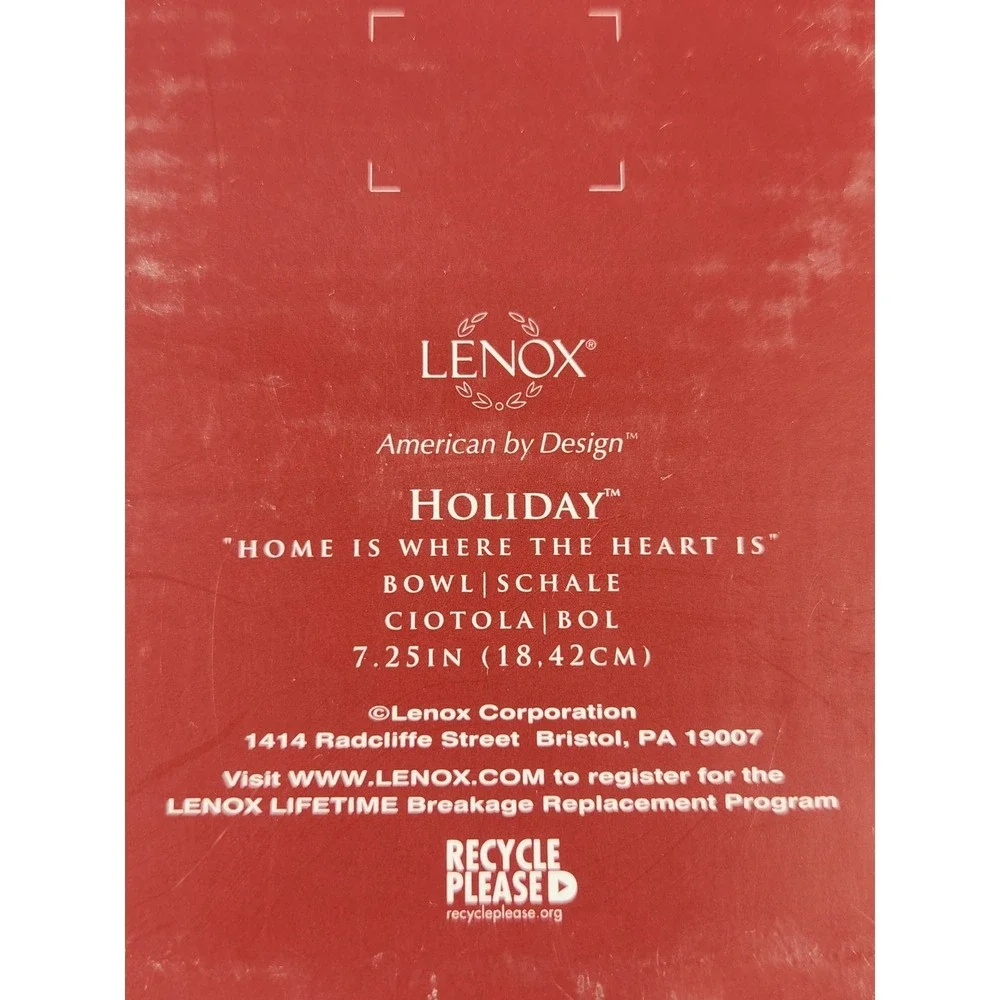 LENOX CHRISTMAS HOLIDAY PORCELAIN 9